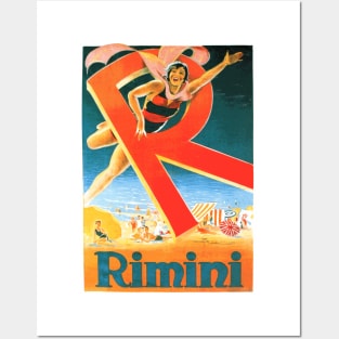 Rimini, Italy - Vintage Travel Poster Design Posters and Art